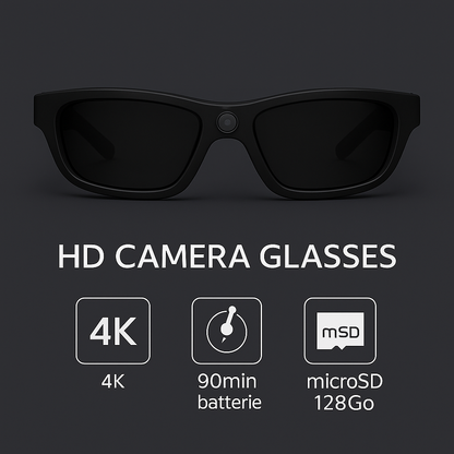 Lunettes Caméra 4K Discrètes et Multifonctions