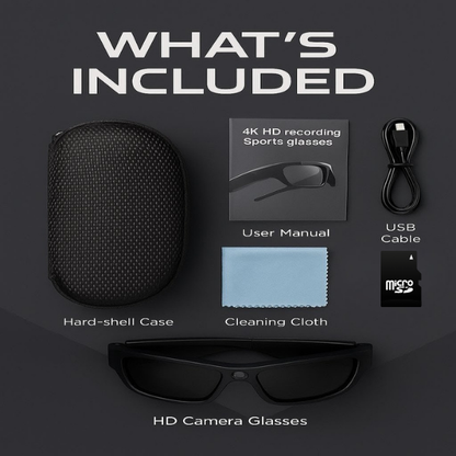 Lunettes Caméra 4K Discrètes et Multifonctions