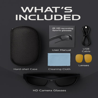 Lunettes Caméra 4K Discrètes et Multifonctions